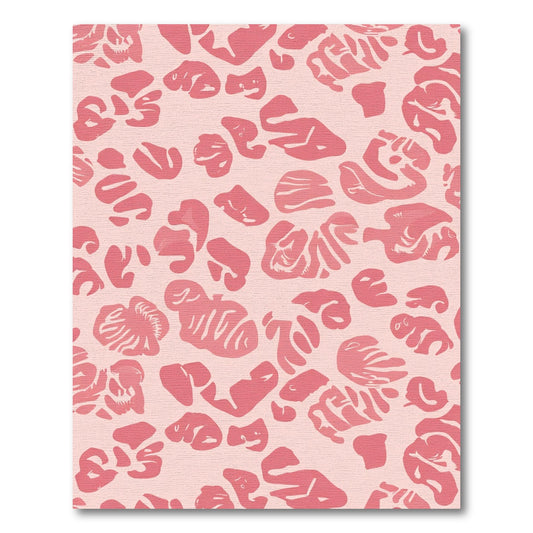 Coral Pink Abstract Organic Shapes Rug