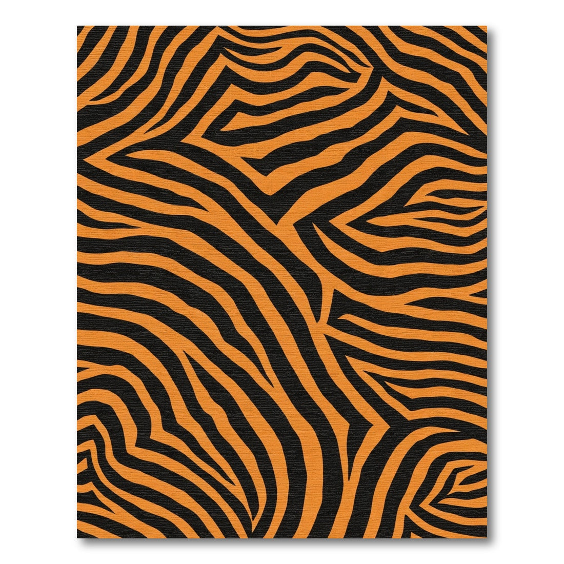 Bold Orange Black Animal Print Rug