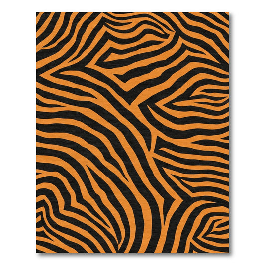 Bold Orange Black Animal Print Rug