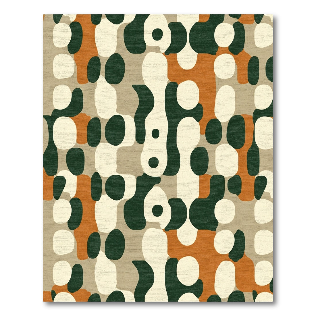 Abstract Organic Camouflage Tan Rug