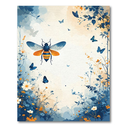 Vibrant Bee and Butterfly Garden Bloom Rug