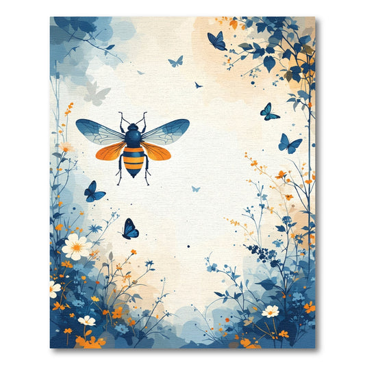 Vibrant Bee and Butterfly Garden Bloom Rug