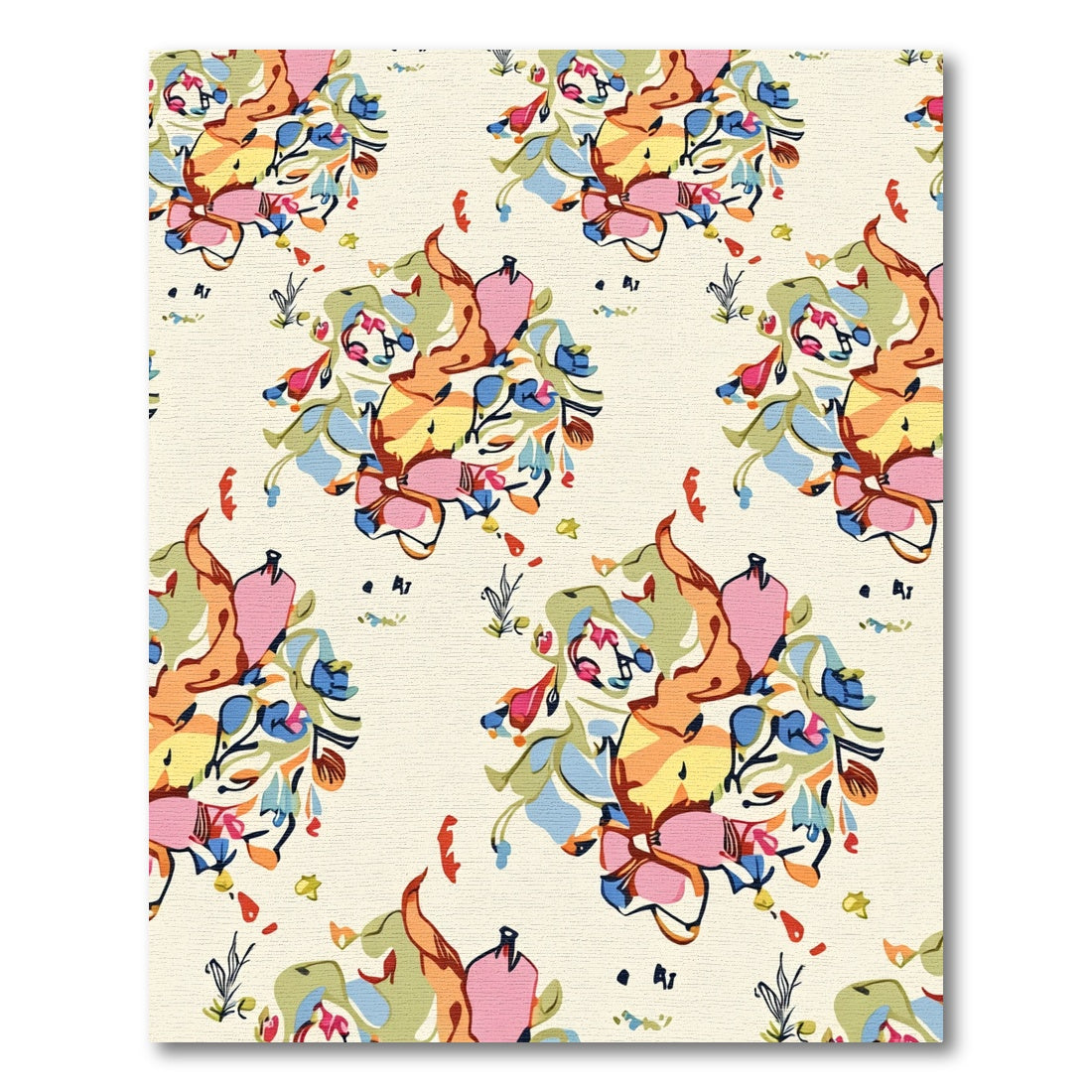Vibrant Abstract Floral Burst Rug