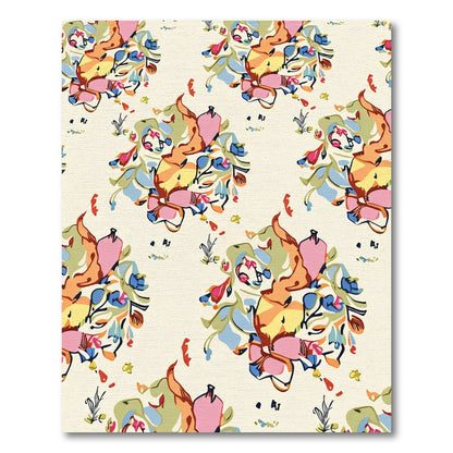 Vibrant Abstract Floral Burst Rug