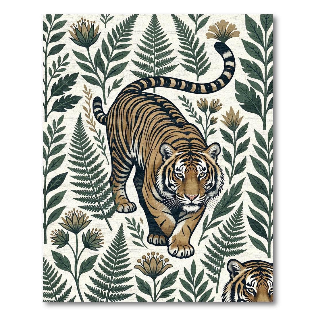 Majestic Tiger Fern Botanical Arrangement Rug