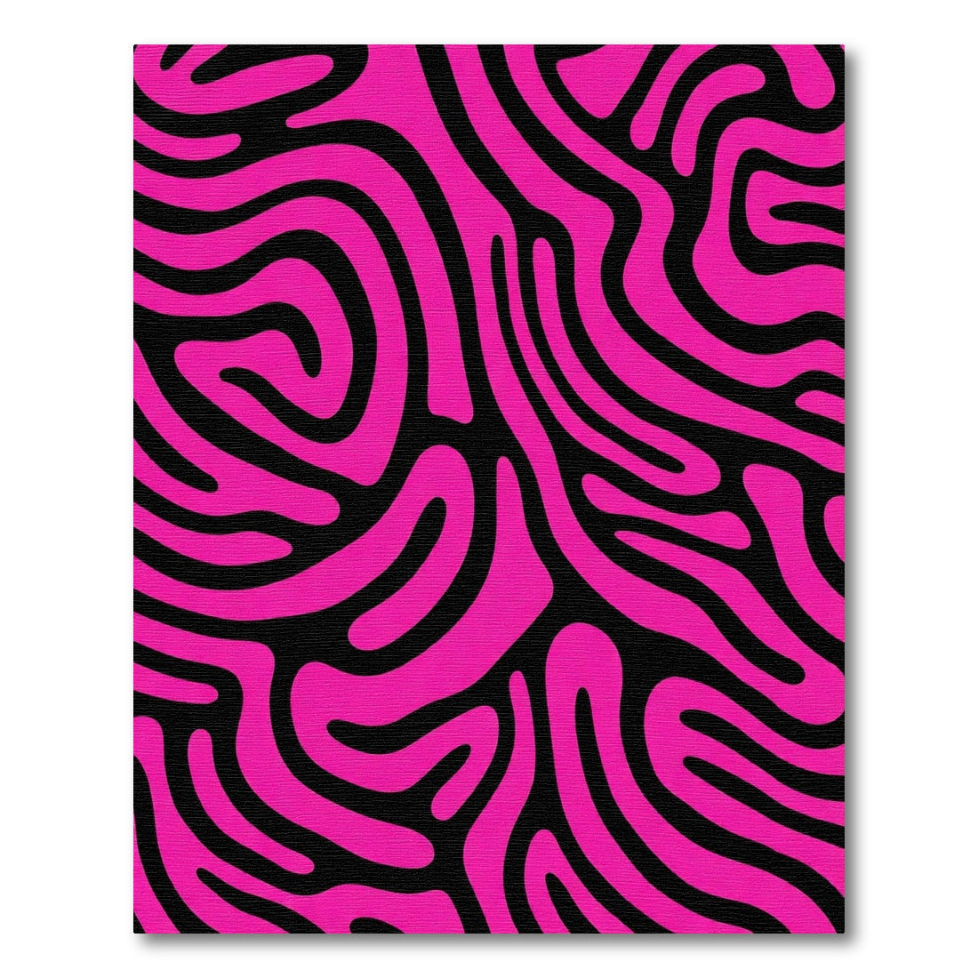 Hot Pink Black Swirled Abstract Rug