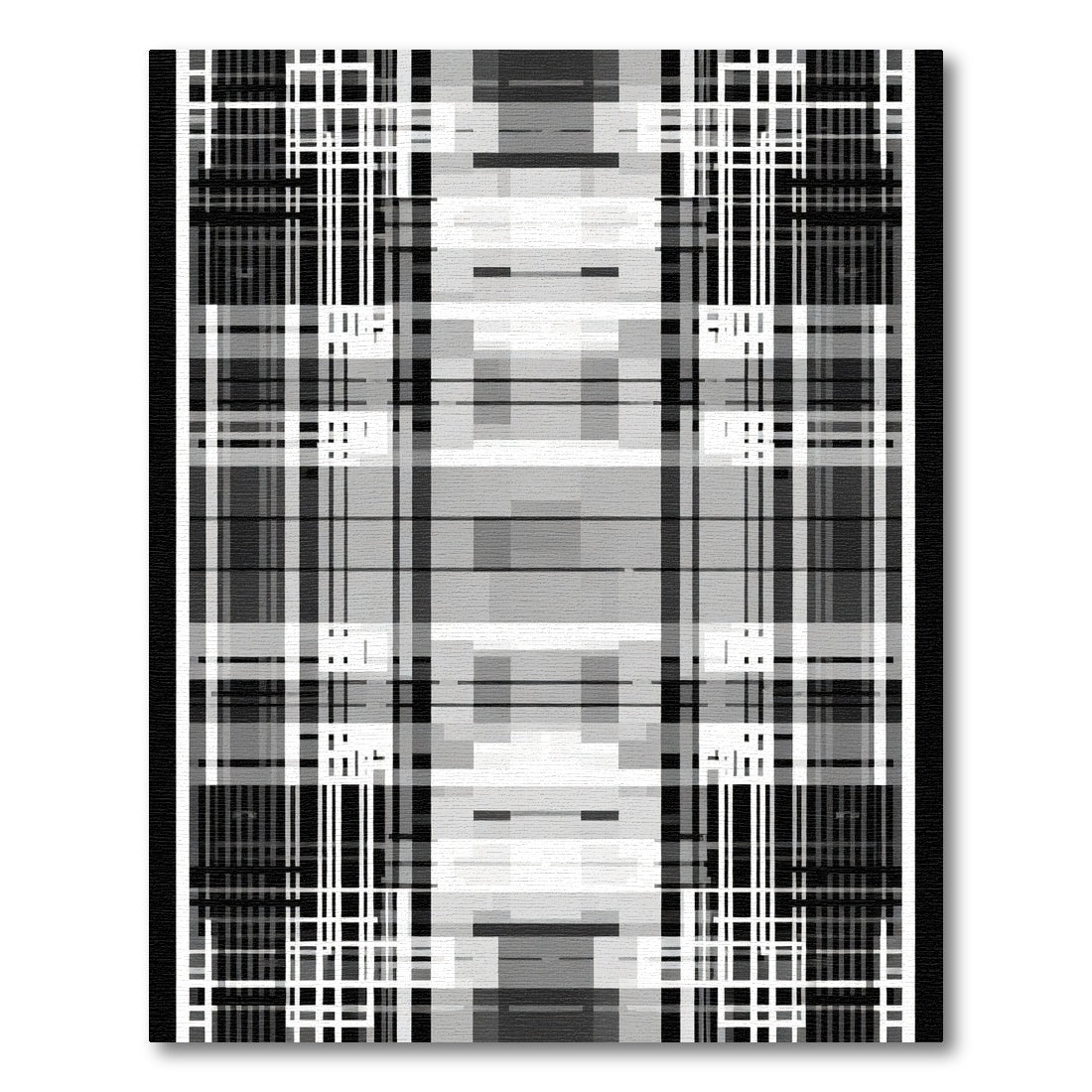 Mono Abstract Plaid Harmony Rug