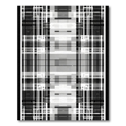 Mono Abstract Plaid Harmony Rug