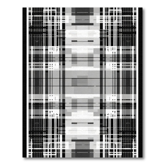 Mono Abstract Plaid Harmony Rug