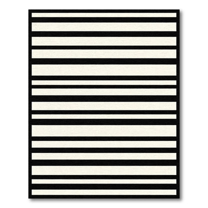 Bold Black and Cream Stripe Rug