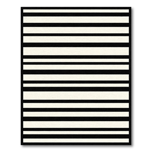Bold Black and Cream Stripe Rug