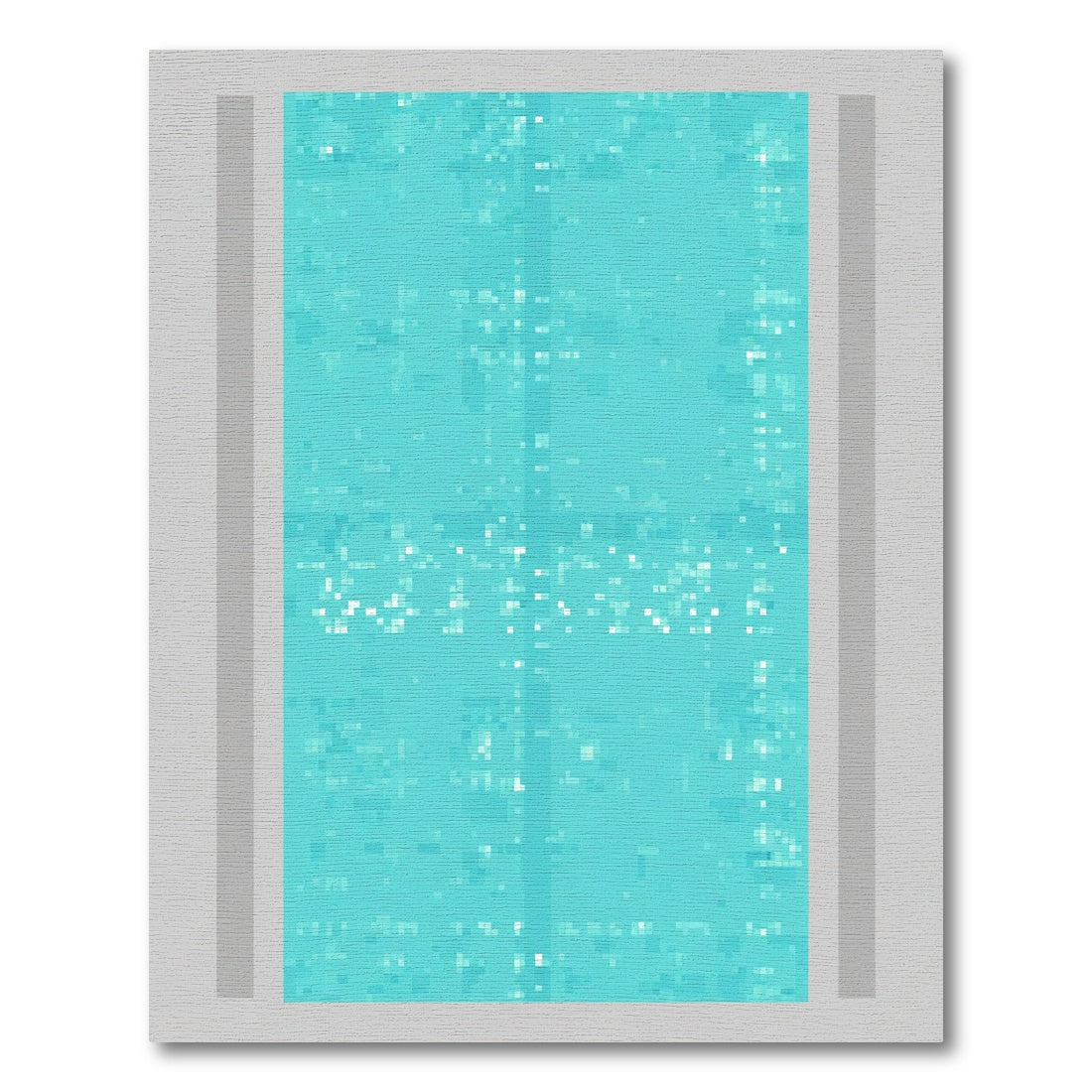 Aqua Teal Abstract Mosaic Rug