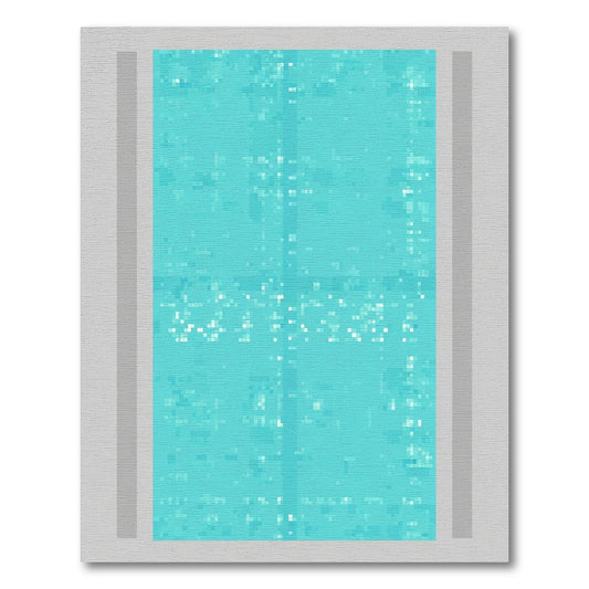Aqua Teal Abstract Mosaic Rug