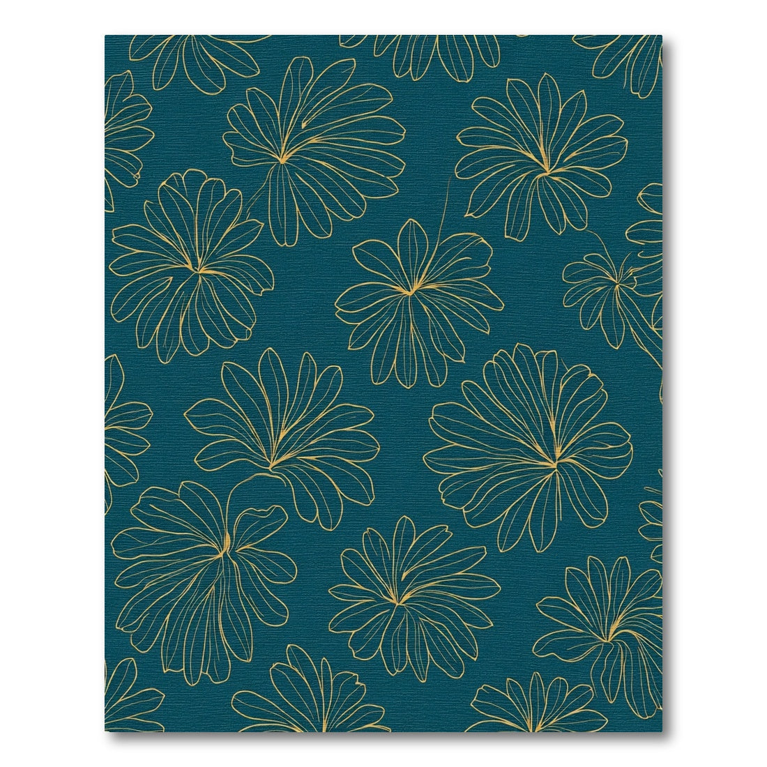 Golden Outline Floral Arrangement Rug