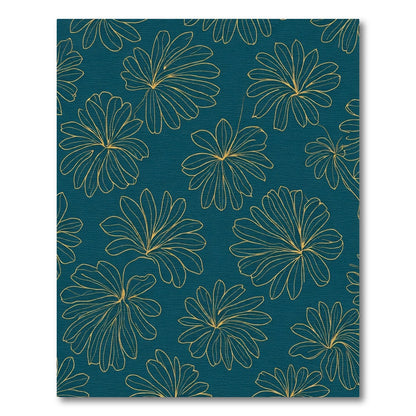 Golden Outline Floral Arrangement Rug