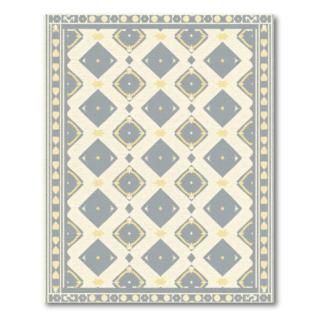 Gray and Yellow Diamond Lattice Rug