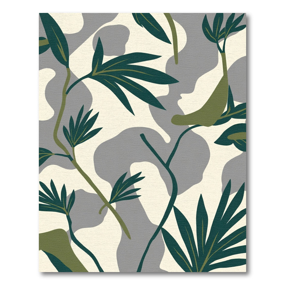 Abstract Green Leaf Organic Shape Rug