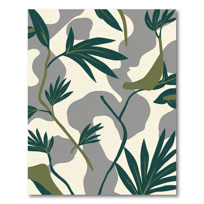 Abstract Green Leaf Organic Shape Rug