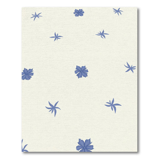 Serene Blue Floral Field Rug