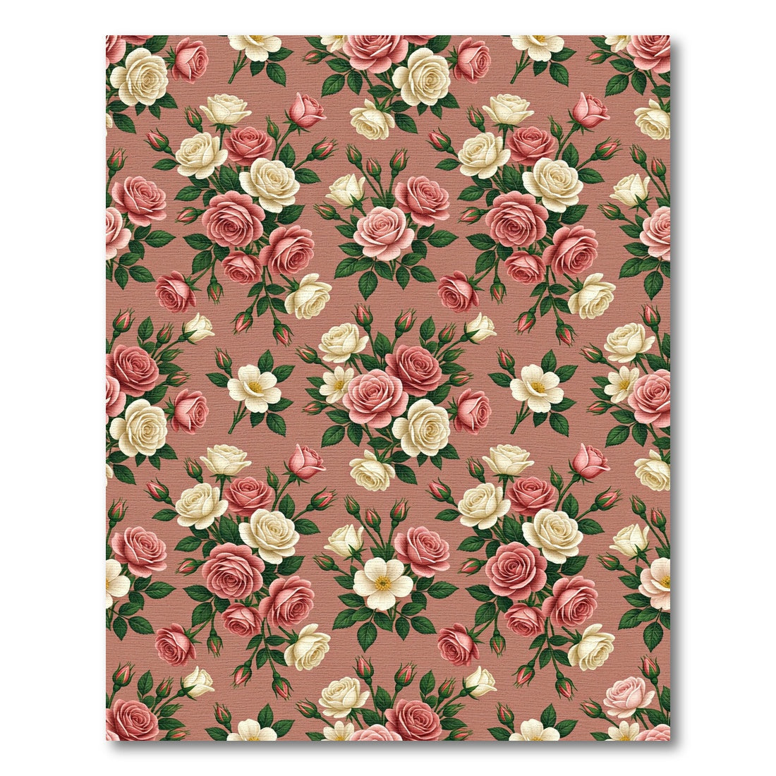 Classic Rose Garden Floral Arrangement Rug