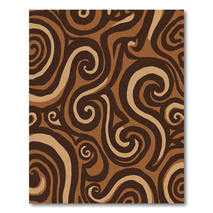 Rich Brown Swirl Abstract Rug