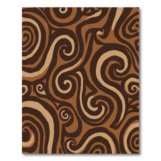 Rich Brown Swirl Abstract Rug