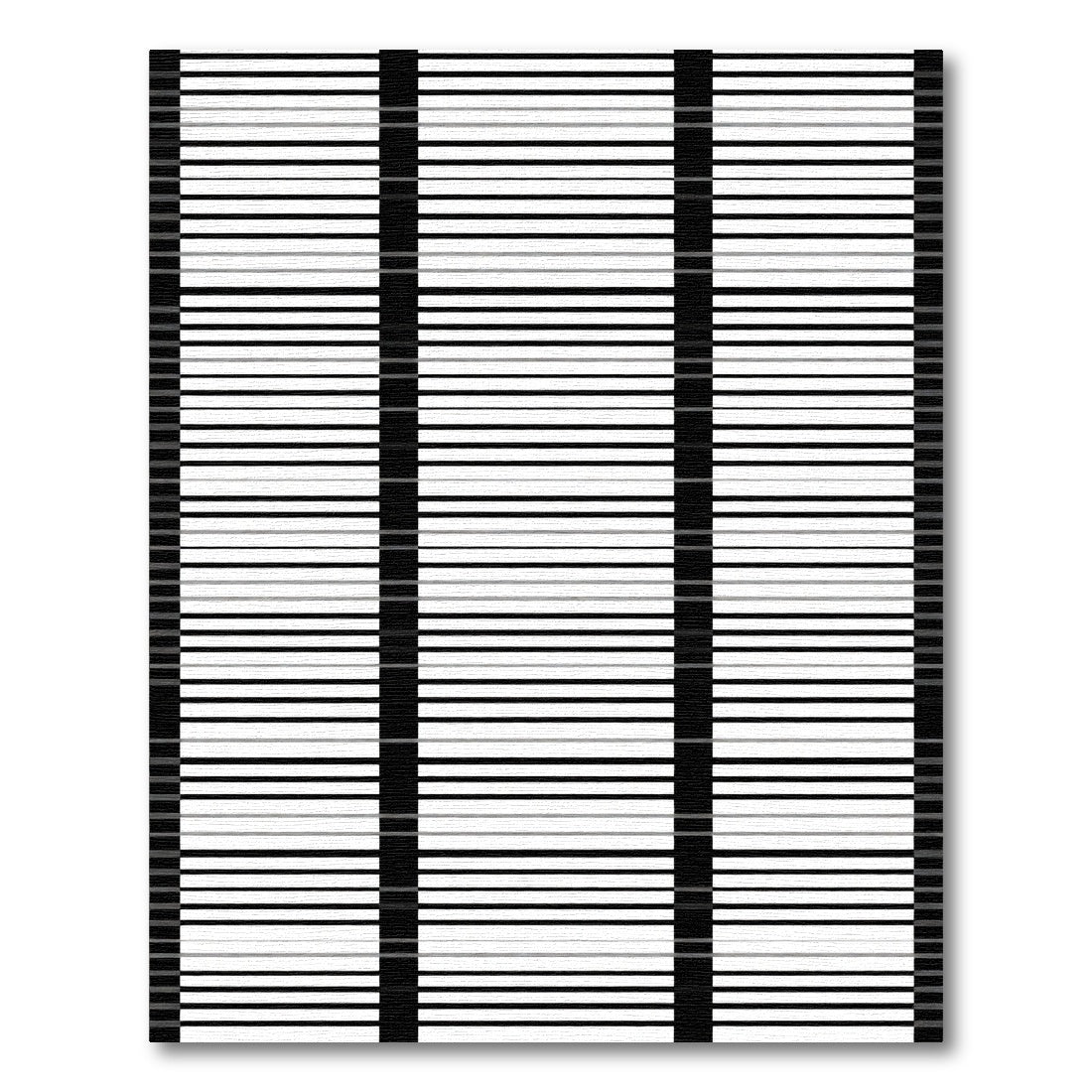 Monochrome Horizontal Stripe Grid Rug
