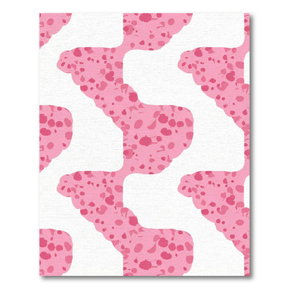 Pink Painted Spots Wave Rug