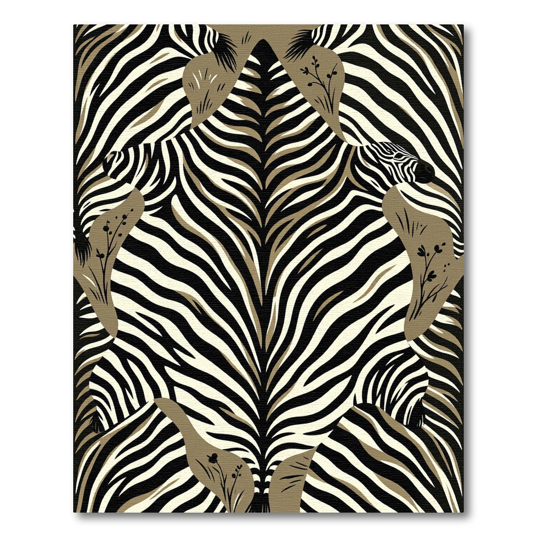 Symmetrical Monochrome Zebra Artistry Rug