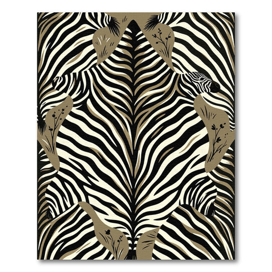 Symmetrical Monochrome Zebra Artistry Rug