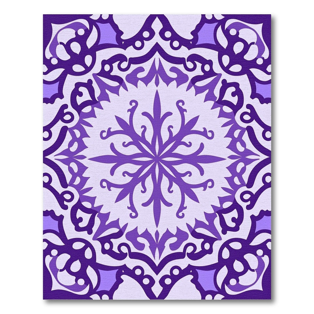 Purple Ornamental Medallion Symmetry Rug