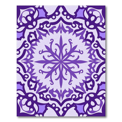 Purple Ornamental Medallion Symmetry Rug