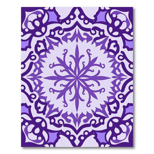 Purple Ornamental Medallion Symmetry Rug
