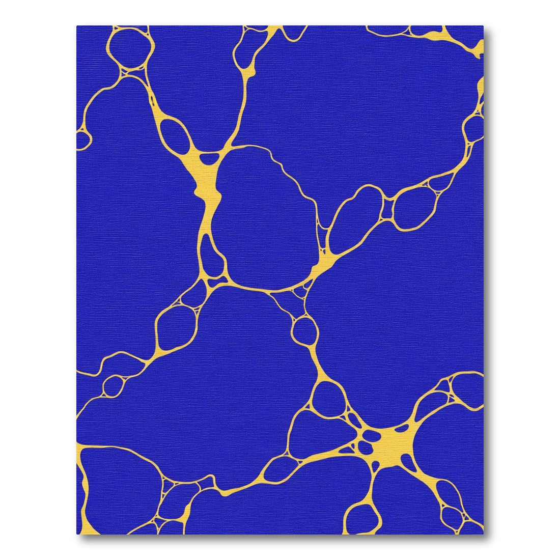 Bold Yellow Veins on Cobalt Blue Rug