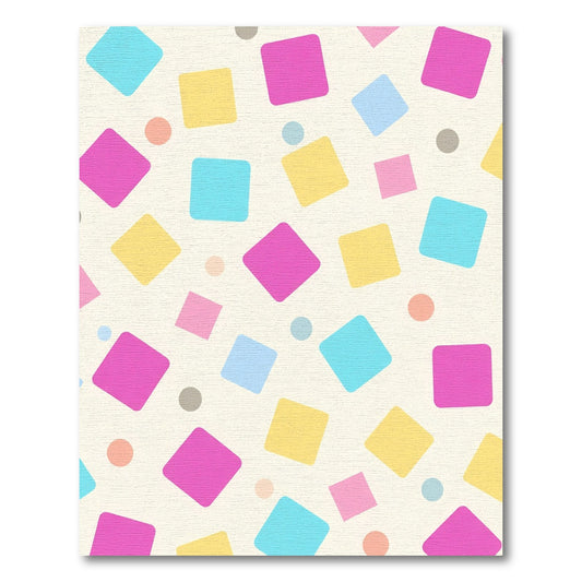Playful Muted Square Scattered Compositions Rug