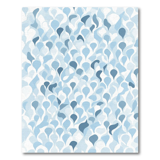 Soft Blue Drop Cascade Rug