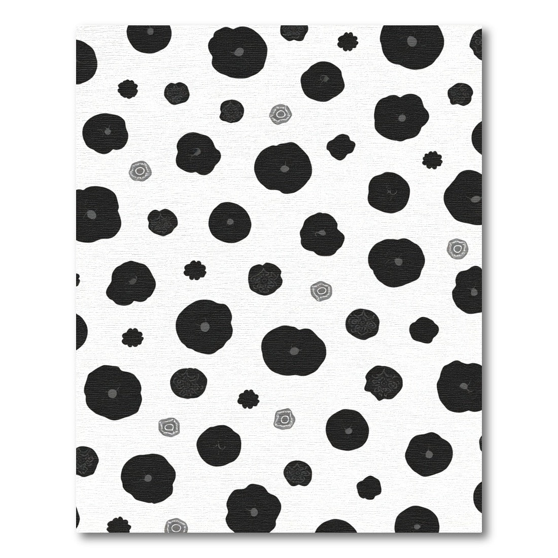 Black and White Floral Scatter Rug