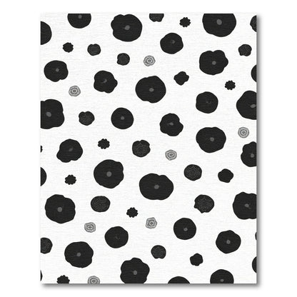Black and White Floral Scatter Rug