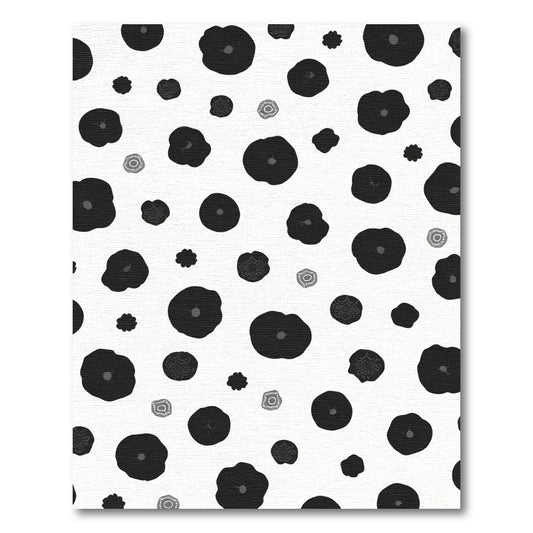 Black and White Floral Scatter Rug