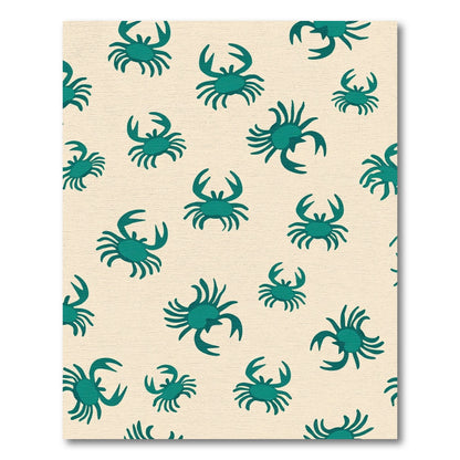 Teal Crab Nautical Scatter Rug