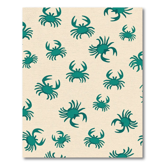 Teal Crab Nautical Scatter Rug
