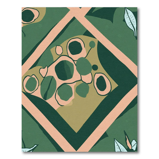 Earthy Abstract Geometric Diamond Rug