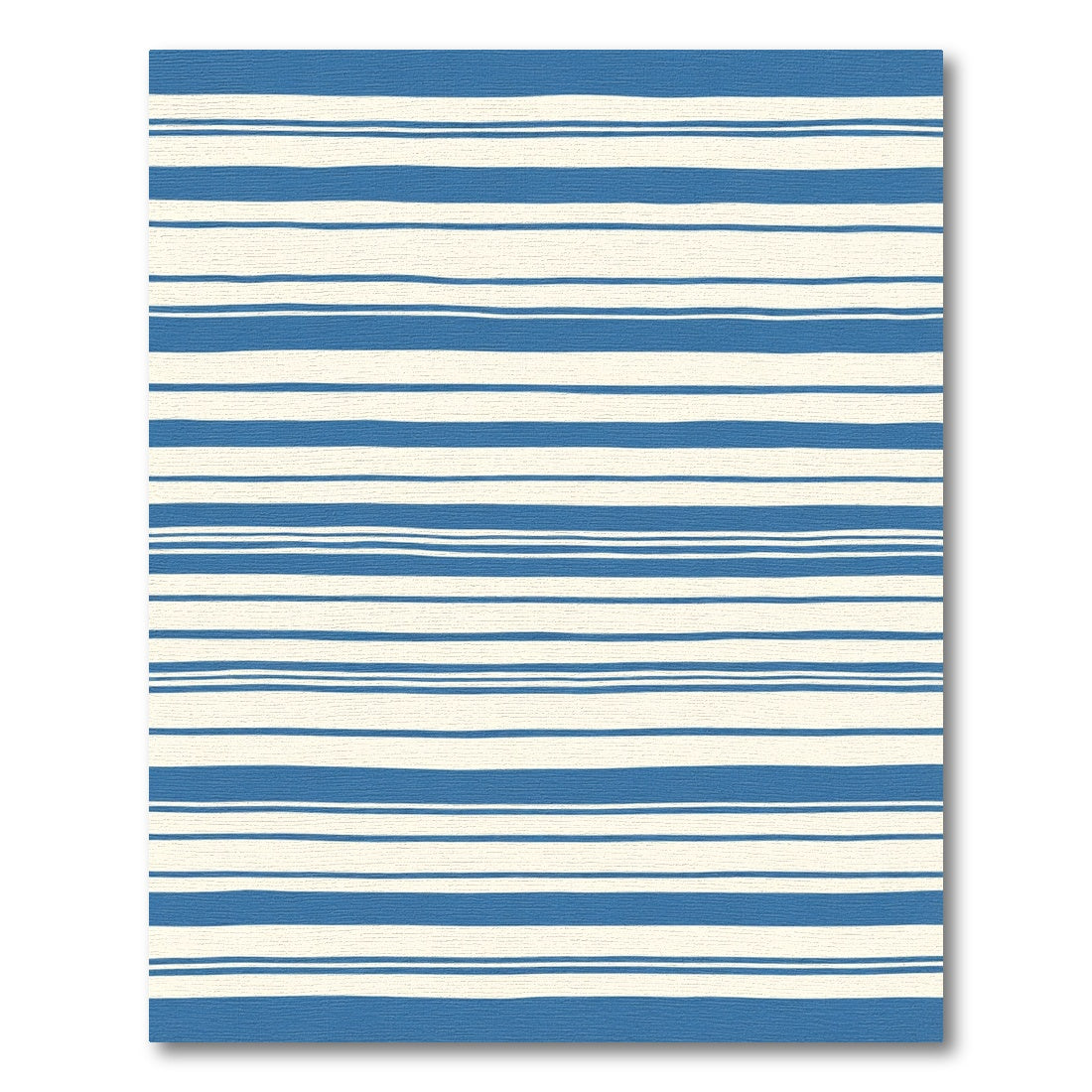 Blue Cream Horizontal Stripe Rug