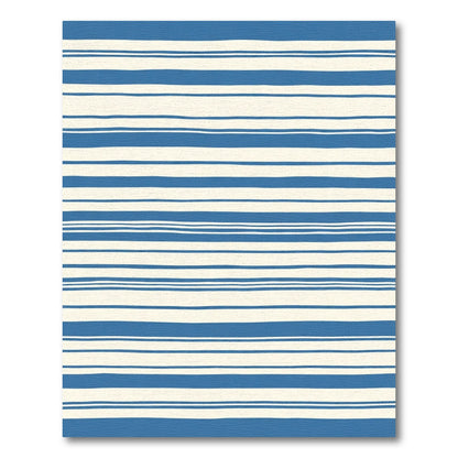 Blue Cream Horizontal Stripe Rug