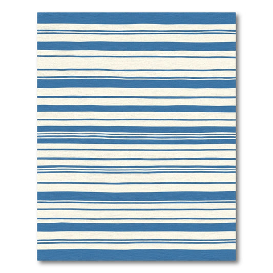 Blue Cream Horizontal Stripe Rug