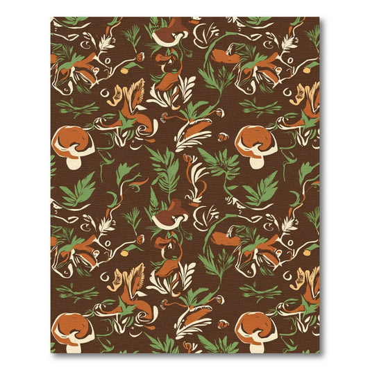 Forest Mushroom Organic Whimsical Flourish Rug