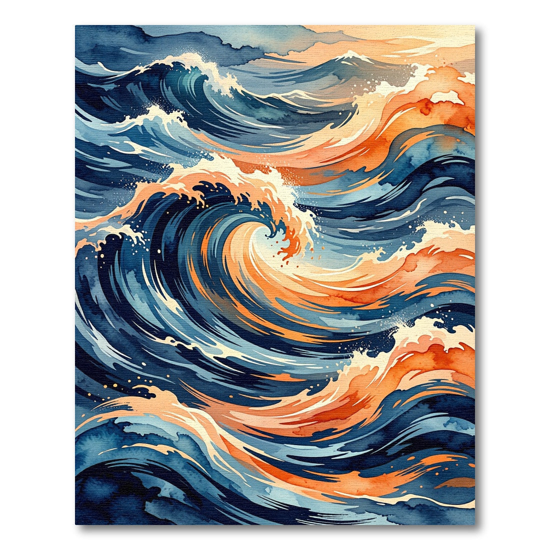 Vibrant Abstract Ocean Wave Rug