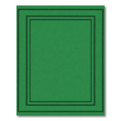 Deep Emerald Green Border Framing Rug