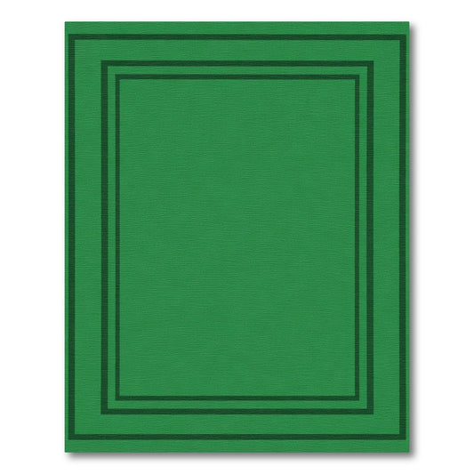 Deep Emerald Green Border Framing Rug
