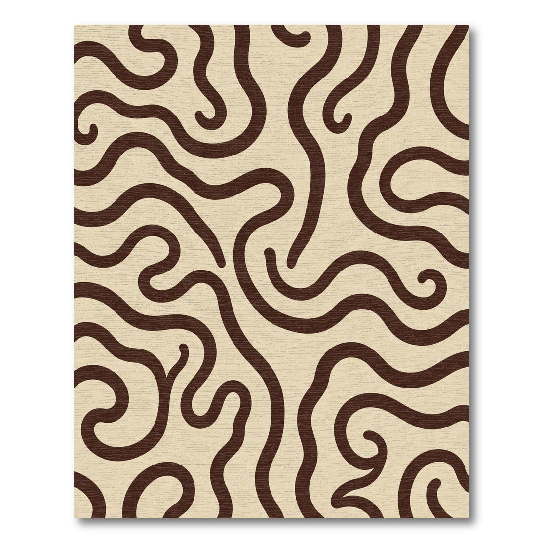 Chocolate Swirl Beige Abstract Lines Rug